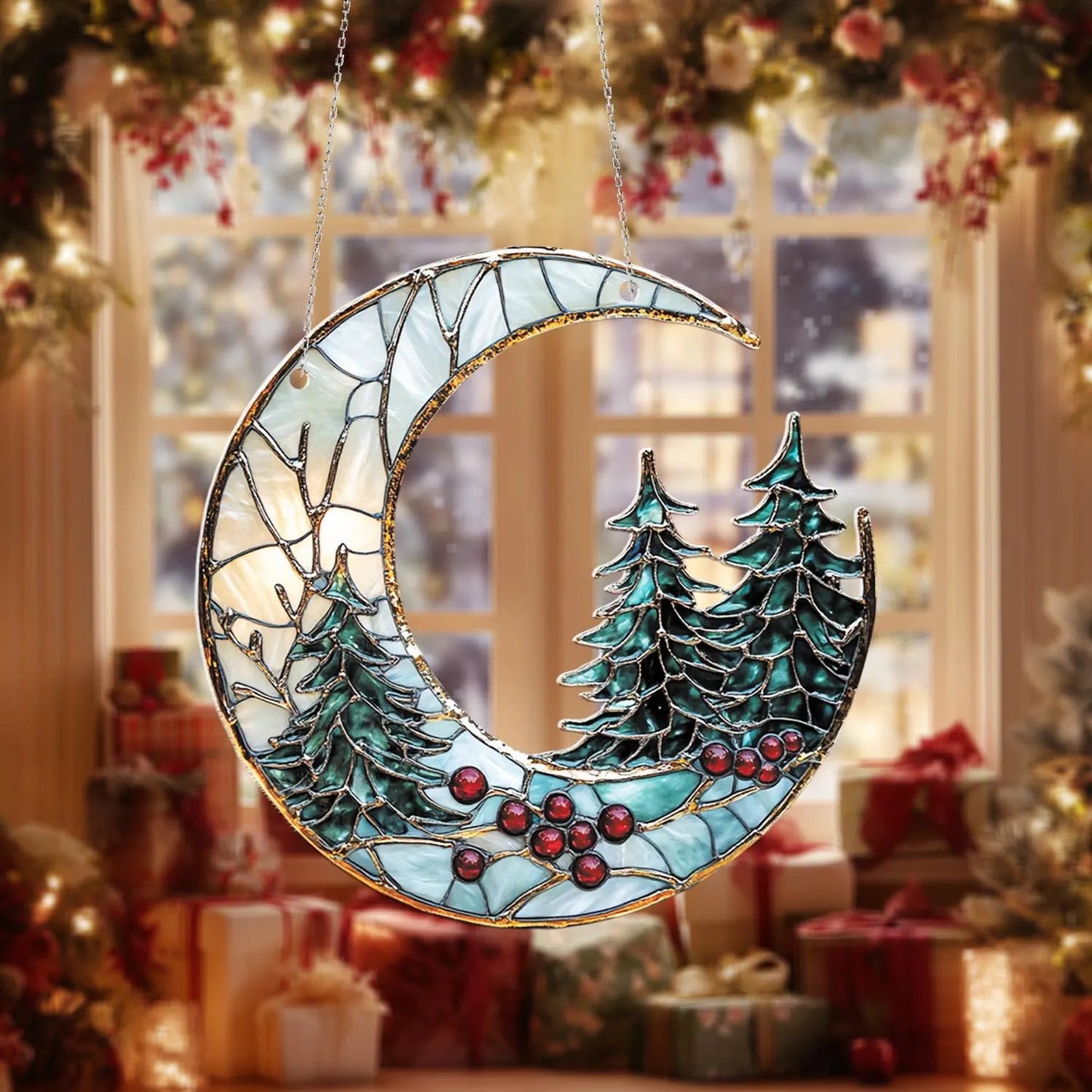 ๐ฅ2025 Christmas Hot Sale - Moon and Pine Tree Christmas Ornament