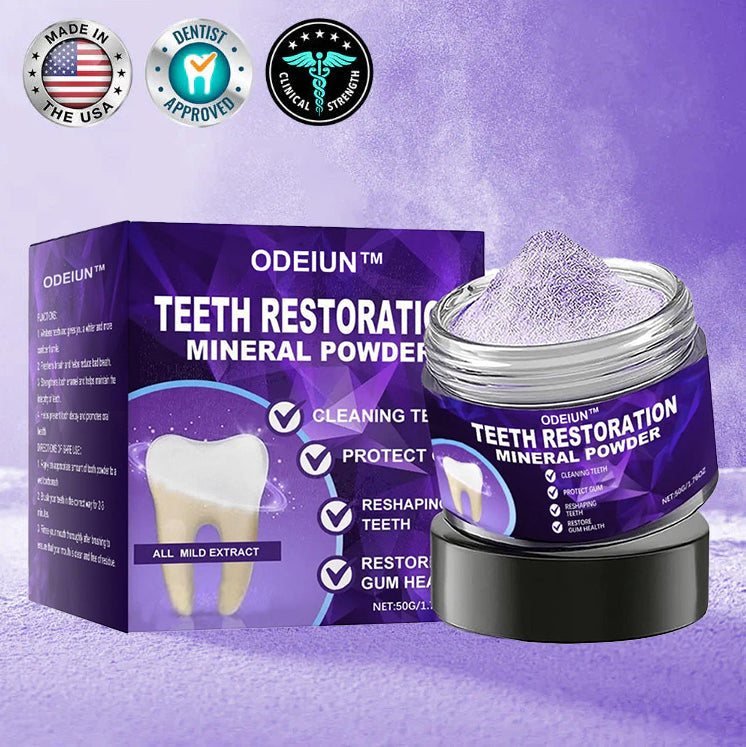🎁Flash Sale - Don’t Miss Out - ODEIUN™ Teeth Restoration Mineral Powder🦷(ADA recommended)👩‍⚕️(Treats periodontitis and mouth ulcers, prevents tooth loss, and repairs gum recession)