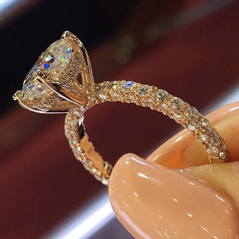 Handcrafted oversized diamond ring – 128 Diamonds, Semi-Transparent & Sparkling in Sunlight!
