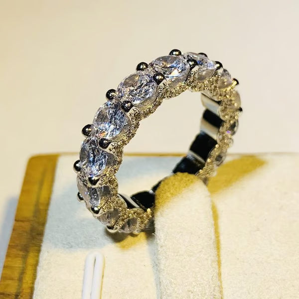 Handcrafted Galaxy Diamond Ring – 266 Diamonds, Semi-Transparent & Sparkling in Sunlight!
