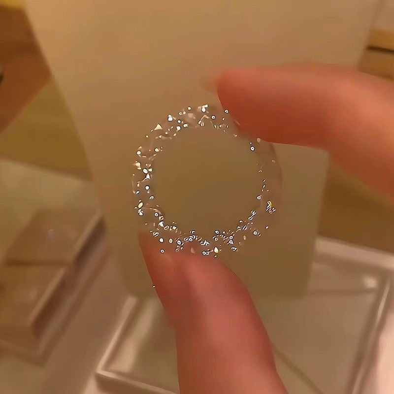 Handcrafted Galaxy Diamond Ring – 266 Diamonds, Semi-Transparent & Sparkling in Sunlight!