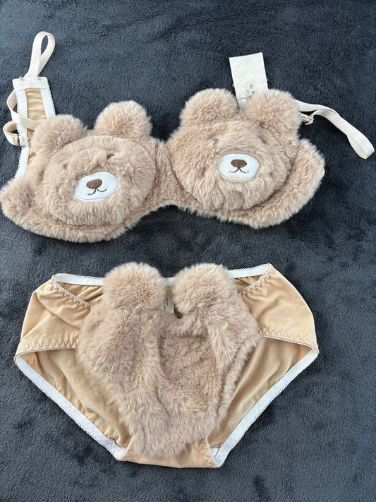 Milk Fleece Sexy Plush Animal Lingerie Set