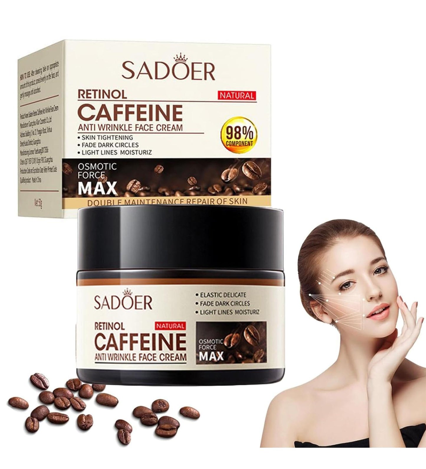 👩‍🔬SADOER Retinol Caffeine Anti-Wrinkle Face Cream✅ 7-Day Improvement Guarantee – Full Refund if No Results
