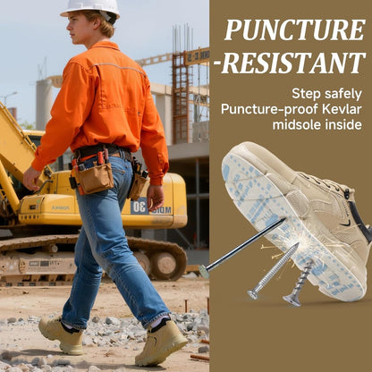 One-piece high-strength safety shoes, capable of withstanding a 3,000-pound heavy object impact, puncture-resistant, lightweight and breathable