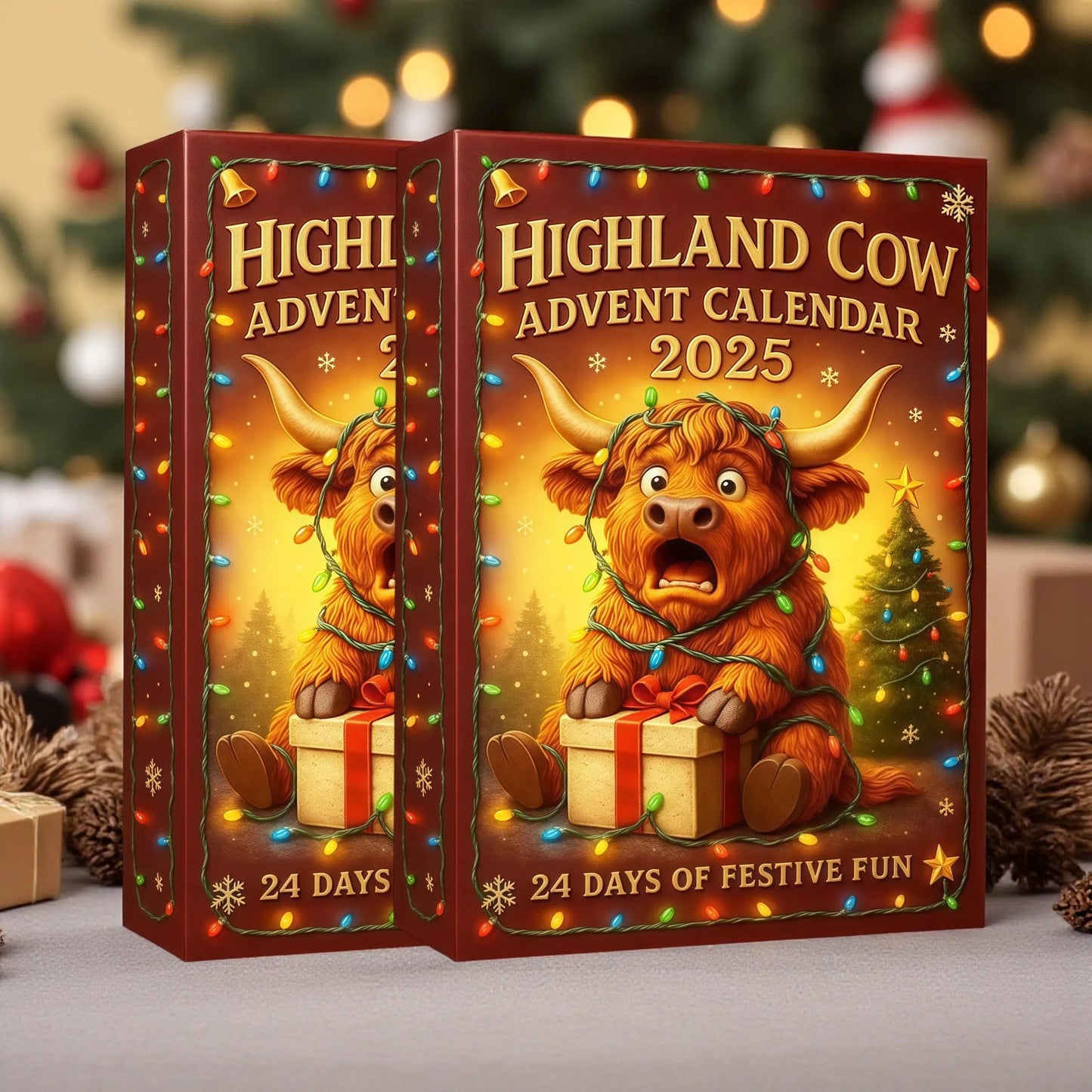 🐮🎁 3D Highland Cow Advent Calendar – 24 Festive Surprises!