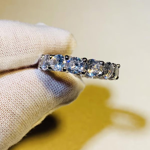 Handcrafted Galaxy Diamond Ring – 266 Diamonds, Semi-Transparent & Sparkling in Sunlight!
