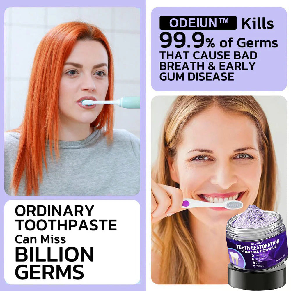 🎁Flash Sale - Don’t Miss Out - ODEIUN™ Teeth Restoration Mineral Powder🦷(ADA recommended)👩‍⚕️(Treats periodontitis and mouth ulcers, prevents tooth loss, and repairs gum recession)