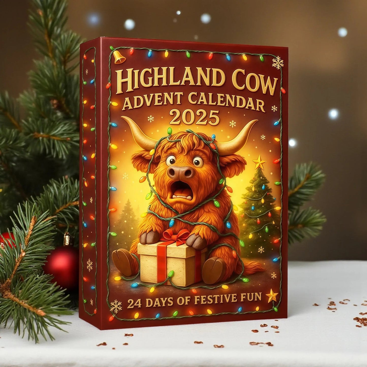 🐮🎁 3D Highland Cow Advent Calendar – 24 Festive Surprises!