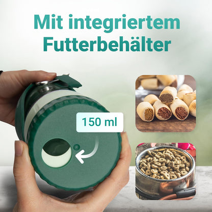 Food-Grade Portable Silicone Leak-Proof Pet Water Bottle with Food Container and Drinking Dispenser