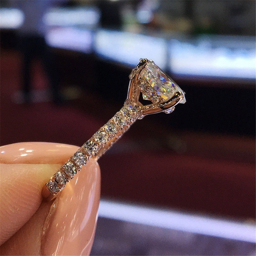 Handcrafted oversized diamond ring – 128 Diamonds, Semi-Transparent & Sparkling in Sunlight!