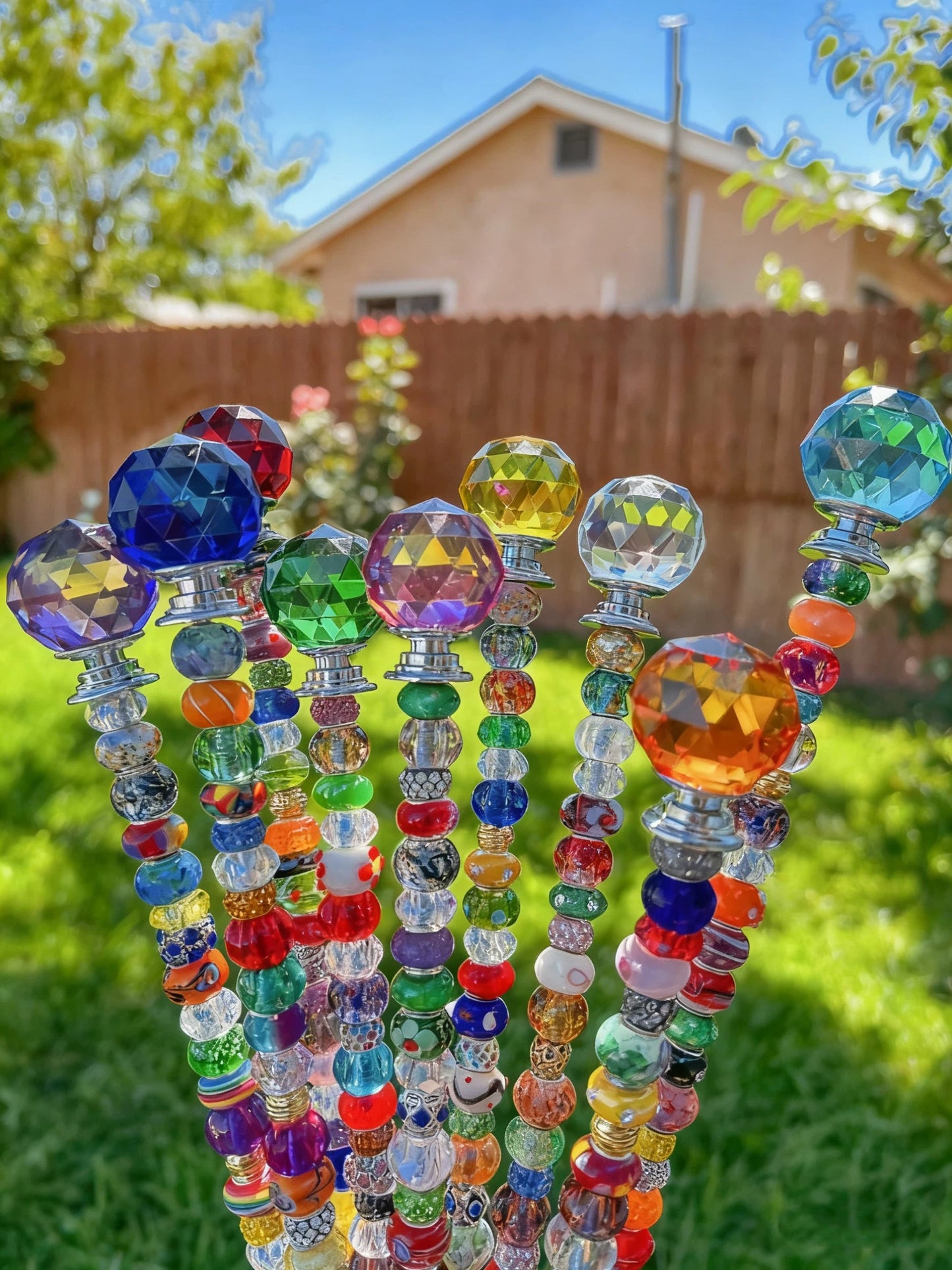 14 inch jeweled garden stake