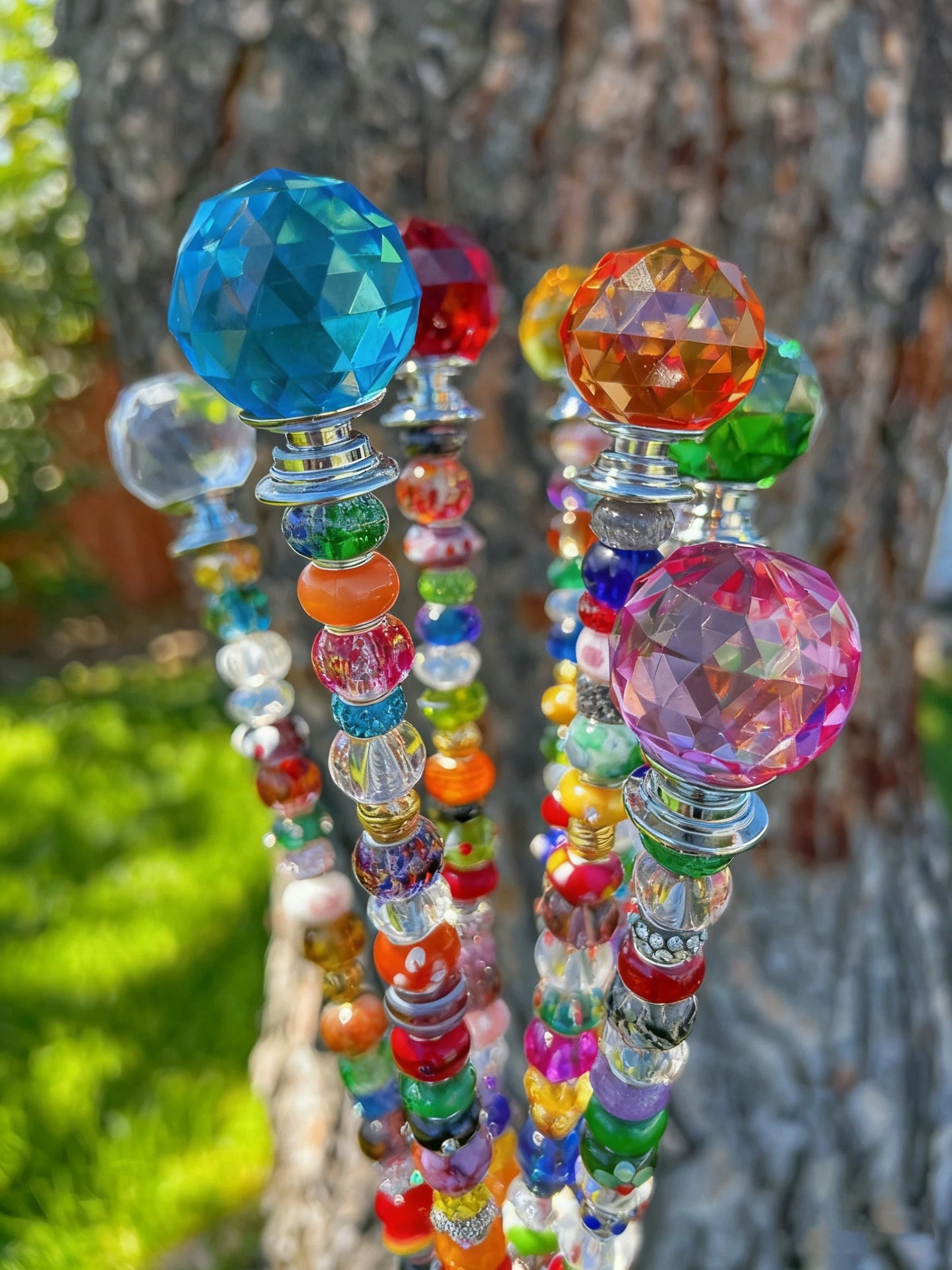 14 inch jeweled garden stake