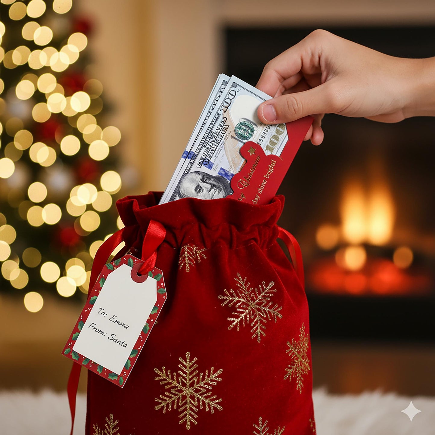🎁Christmas Money Bag with Envelope, Perfect for Kids, Teens, and Parents