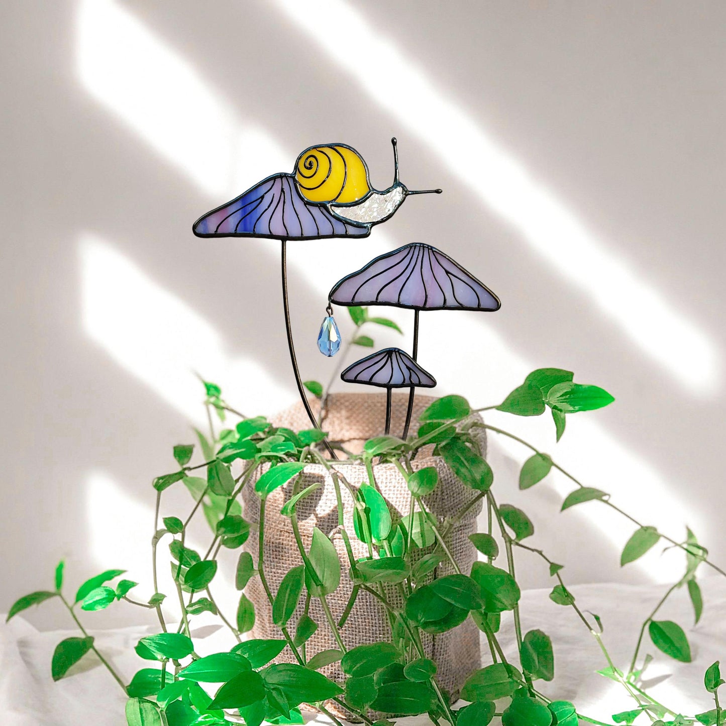 Magical Snail on Orange Mushroom Plant Stake🎁Perfect christmas Gift for Friend