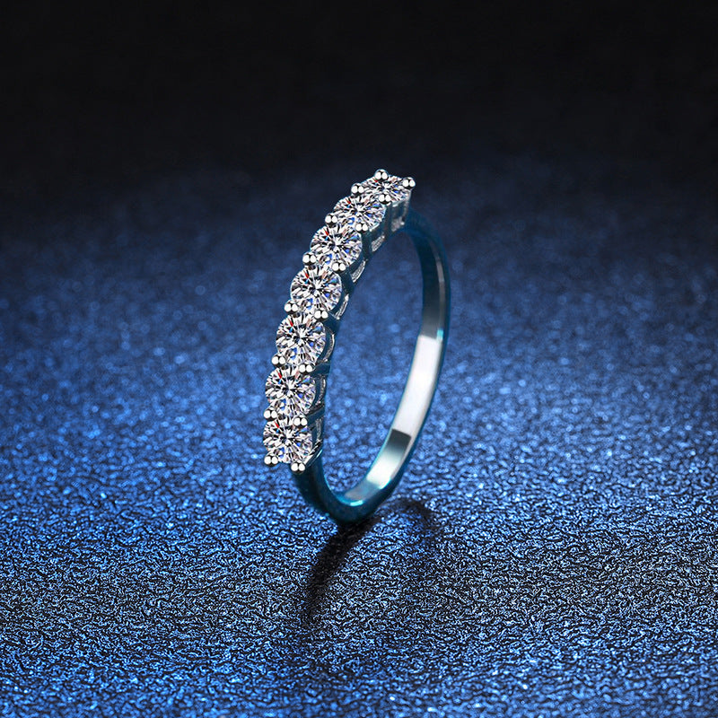 Handcrafted Seven Princess Diamond Ring-7 Diamonds, Semi-Transparent & Sparkling in Sunlight!