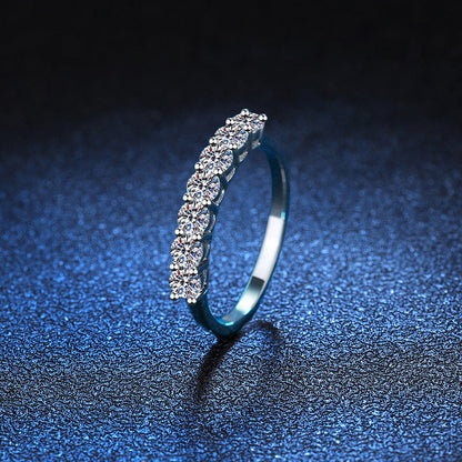 Handcrafted Seven Princess Diamond Ring-7 Diamonds, Semi-Transparent & Sparkling in Sunlight!