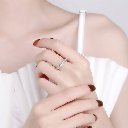 Handcrafted Seven Princess Diamond Ring-7 Diamonds, Semi-Transparent & Sparkling in Sunlight!