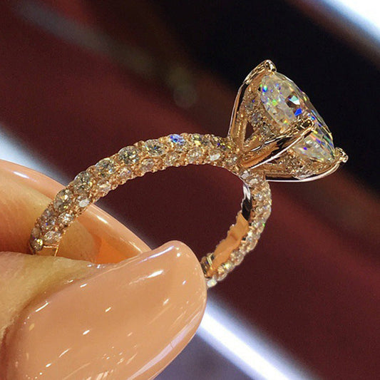 Handcrafted oversized diamond ring – 128 Diamonds, Semi-Transparent & Sparkling in Sunlight!
