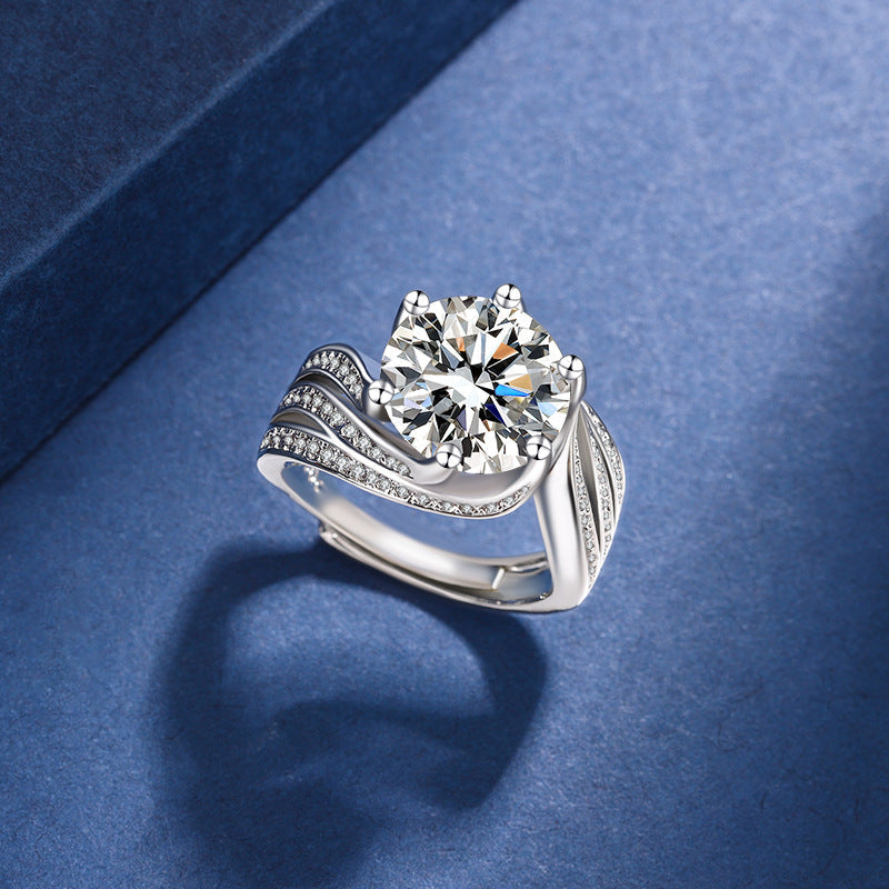 Handcrafted Diamond Cluster Star Ring – 128 Diamonds, Semi-Transparent & Sparkling in Sunlight! – 128 Diamonds, Semi-Transparent & Sparkling in Sunlight!