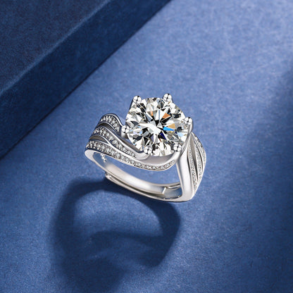 Handcrafted Diamond Cluster Star Ring – 128 Diamonds, Semi-Transparent & Sparkling in Sunlight! – 128 Diamonds, Semi-Transparent & Sparkling in Sunlight!