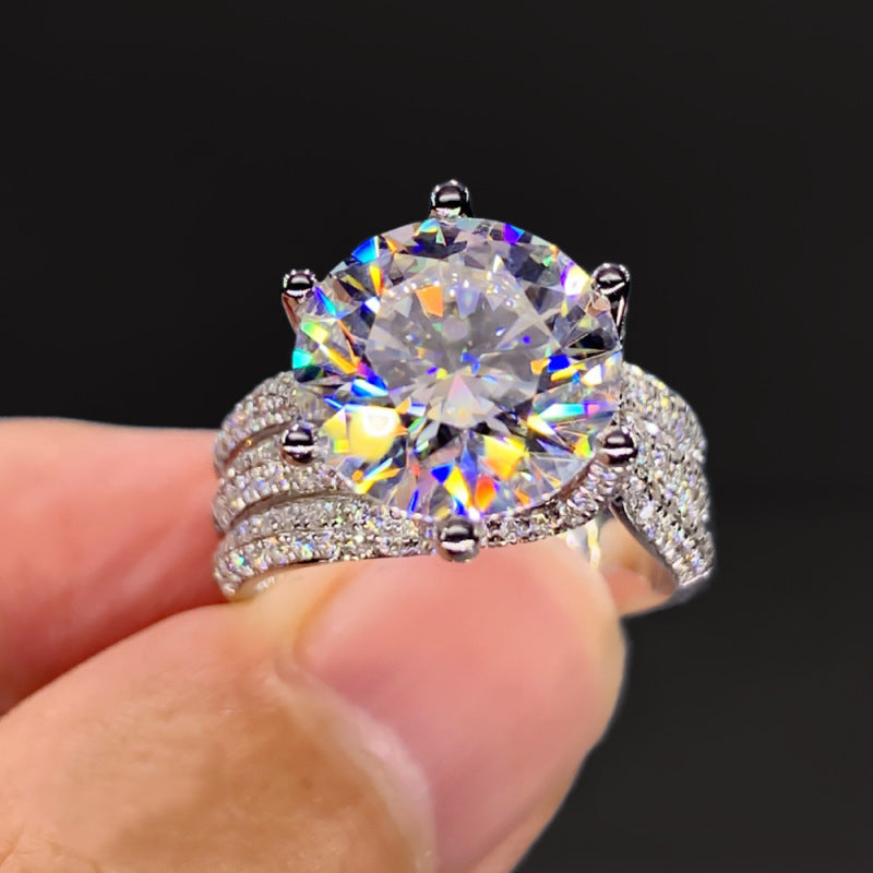 Handcrafted Diamond Cluster Star Ring – 128 Diamonds, Semi-Transparent & Sparkling in Sunlight! – 128 Diamonds, Semi-Transparent & Sparkling in Sunlight!