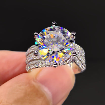 Handcrafted Diamond Cluster Star Ring – 128 Diamonds, Semi-Transparent & Sparkling in Sunlight! – 128 Diamonds, Semi-Transparent & Sparkling in Sunlight!