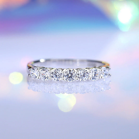 Handcrafted Seven Princess Diamond Ring-7 Diamonds, Semi-Transparent & Sparkling in Sunlight!
