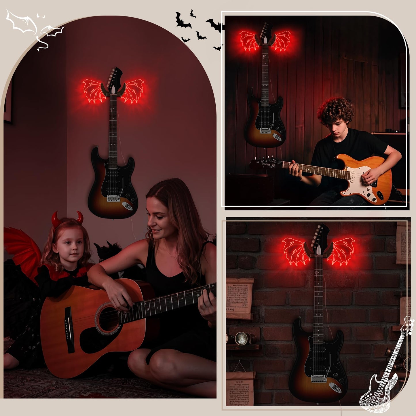 😇😈Angel and Devil Guitar Wall Mount