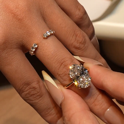 Handcrafted Pigeon Egg Stackable Diamond Ring—featuring 66 diamonds with a translucent finish that sparkles brilliantly in sunlight!