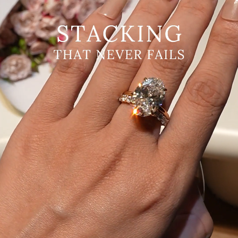 Handcrafted Pigeon Egg Stackable Diamond Ring—featuring 66 diamonds with a translucent finish that sparkles brilliantly in sunlight!