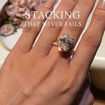 Handcrafted Pigeon Egg Stackable Diamond Ring—featuring 66 diamonds with a translucent finish that sparkles brilliantly in sunlight!