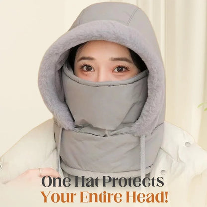 Ultra-Comfortable Soft Fleece-Lined Thickened Cold-Resistant Windproof Warm Hat with Integrated Face Mask, Neck Warmer, and Scarf—Perfect for Any Winter Outdoor Activity