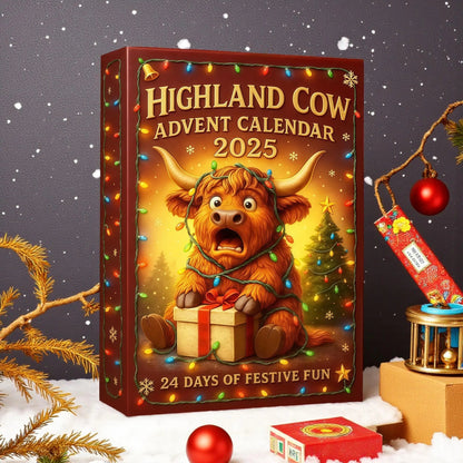 🐮🎁 3D Highland Cow Advent Calendar – 24 Festive Surprises!
