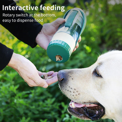 Food-Grade Portable Silicone Leak-Proof Pet Water Bottle with Food Container and Drinking Dispenser