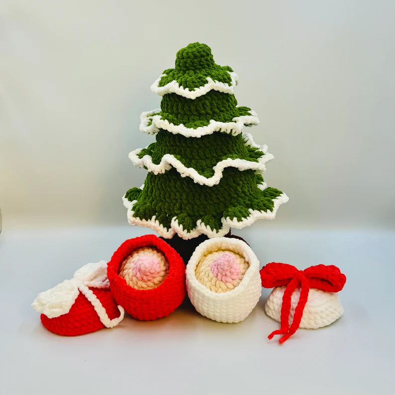 🎄Early Christmas Sale -Hand-Knitted Fun Christmas Tree Doll Set