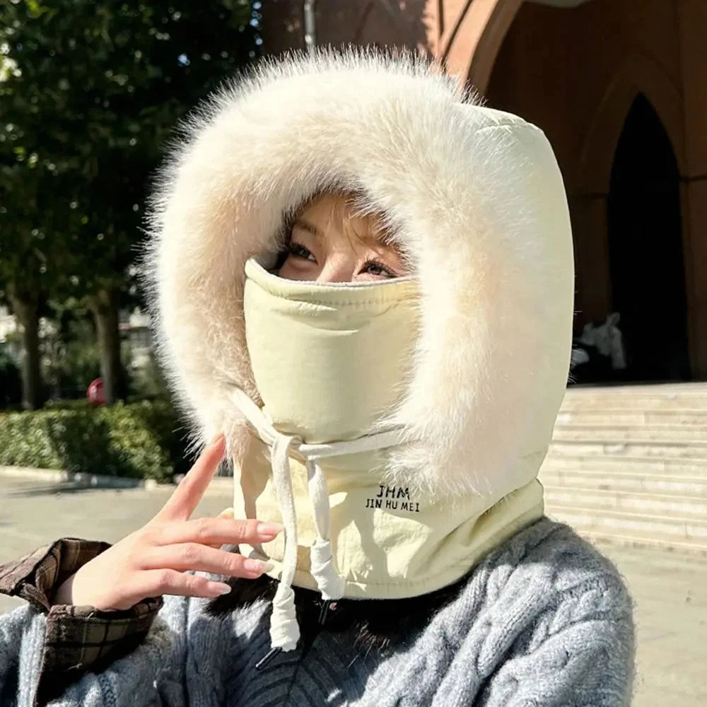 Ultra-Comfortable Soft Fleece-Lined Thickened Cold-Resistant Windproof Warm Hat with Integrated Face Mask, Neck Warmer, and Scarf—Perfect for Any Winter Outdoor Activity