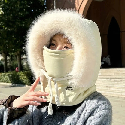 Ultra-Comfortable Soft Fleece-Lined Thickened Cold-Resistant Windproof Warm Hat with Integrated Face Mask, Neck Warmer, and Scarf—Perfect for Any Winter Outdoor Activity