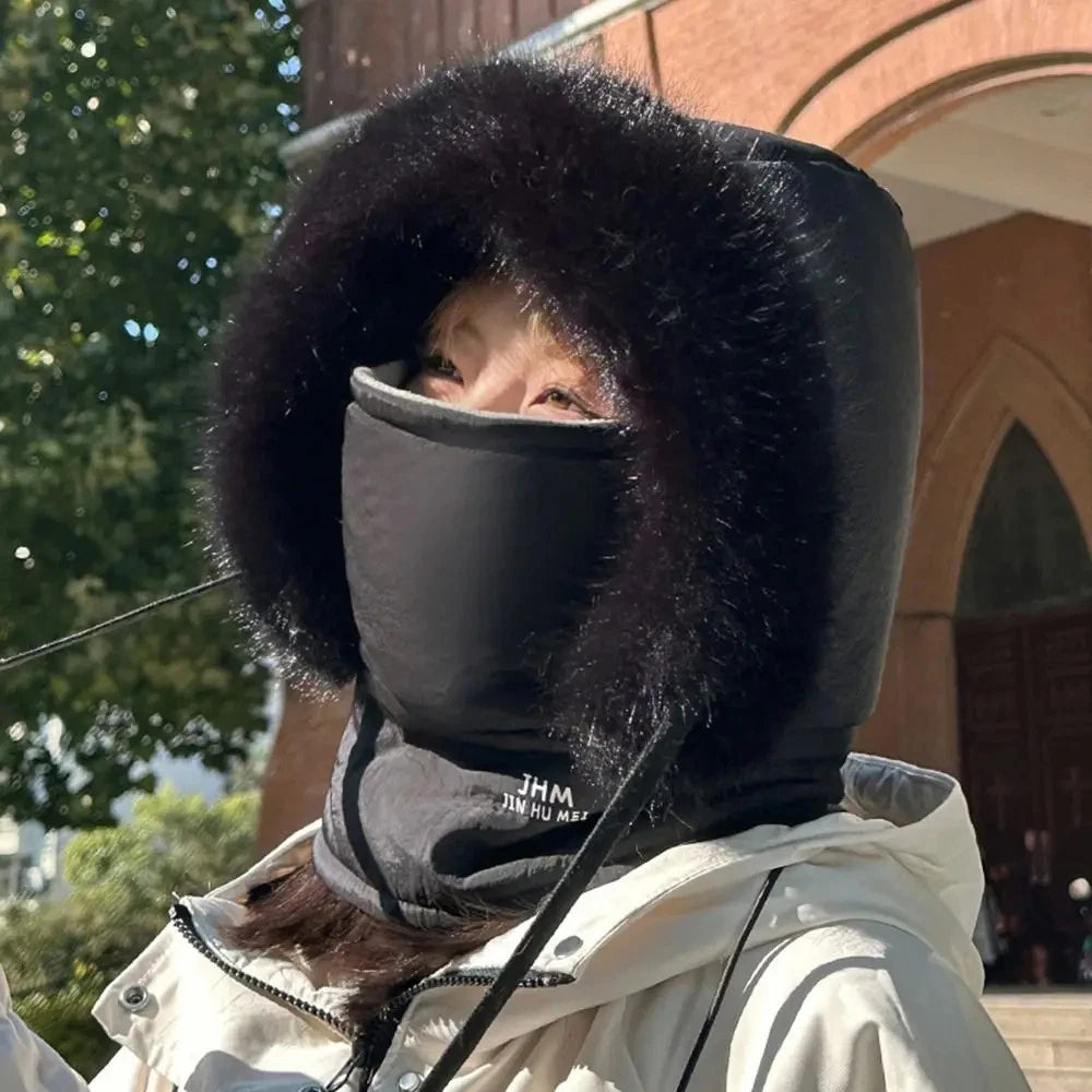 Ultra-Comfortable Soft Fleece-Lined Thickened Cold-Resistant Windproof Warm Hat with Integrated Face Mask, Neck Warmer, and Scarf—Perfect for Any Winter Outdoor Activity