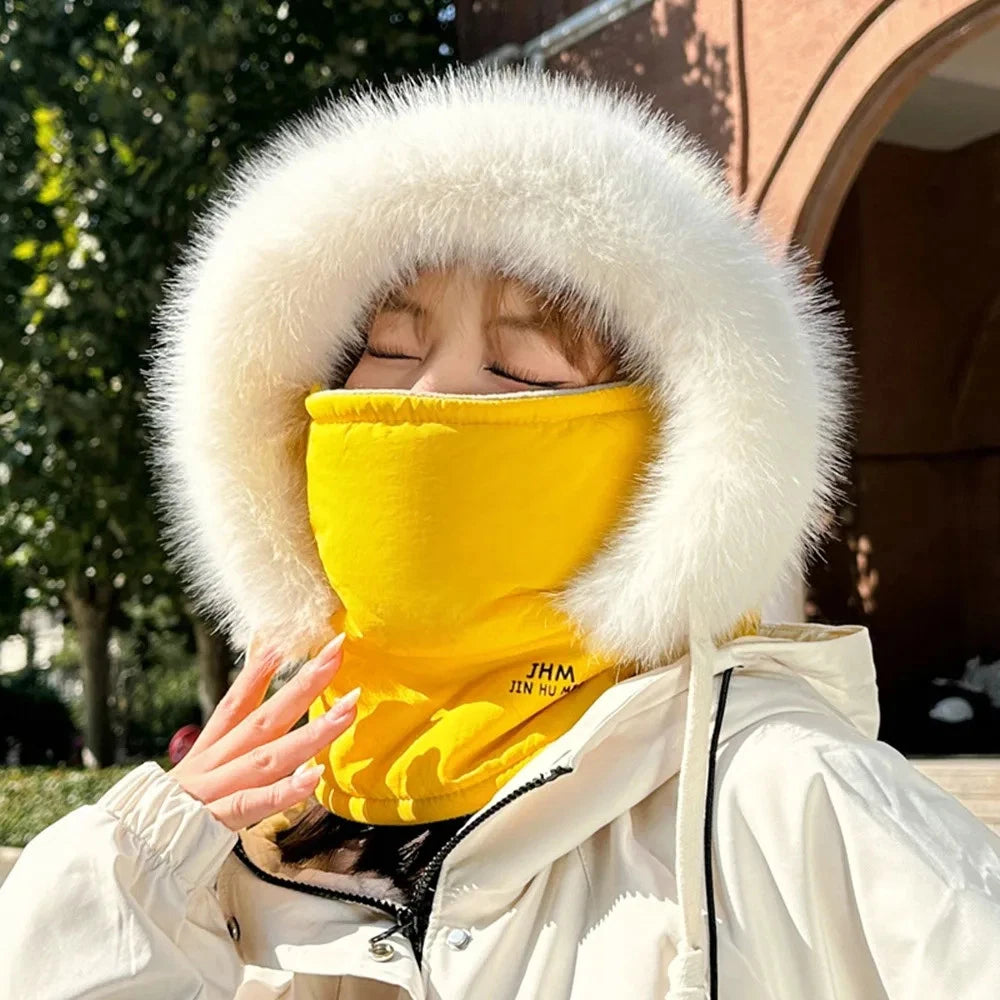 Ultra-Comfortable Soft Fleece-Lined Thickened Cold-Resistant Windproof Warm Hat with Integrated Face Mask, Neck Warmer, and Scarf—Perfect for Any Winter Outdoor Activity